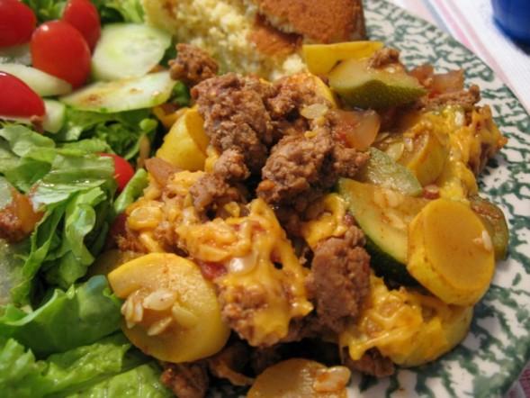 Mexican Squash and Ground Beef Casserole. Photo by MsSally