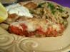 Layered Mediterranean Mozzarella Eggplant (Aubergine)  Bake. Recipe by Kittencalskitchen