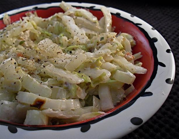 Danish Wilted Cabbage Salad With Bacon. Photo by PaulaG