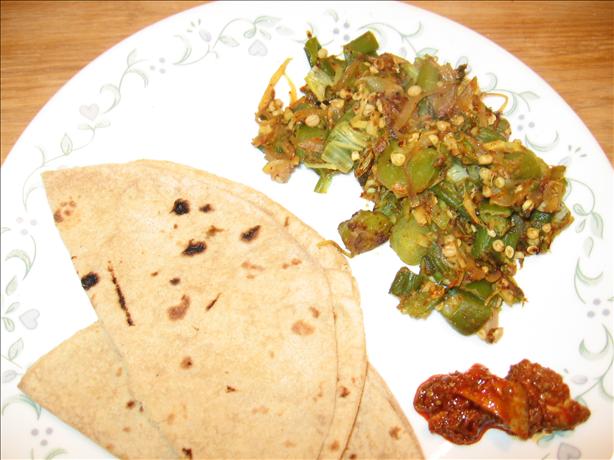 Bhindi Bhaji (Fried Stuffed Okra). Photo by Sana