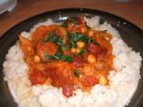 Easy Crock Pot Moroccan Chicken, Chickpea and Apricot Tagine. Photo by Lou van