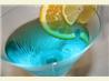 Nola Blue Glacier Martini. Recipe by San Marcos Sunshine