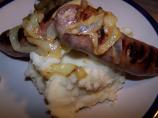 Bangers and Mash With Golden Onions. Photo by barefootmommawv