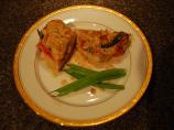Red Bell Pepper Stuffed Chicken With White Cream Sauce