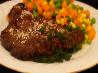 Garlic Sesame T-Bones or Porterhouse Steaks. Recipe by Wildflour