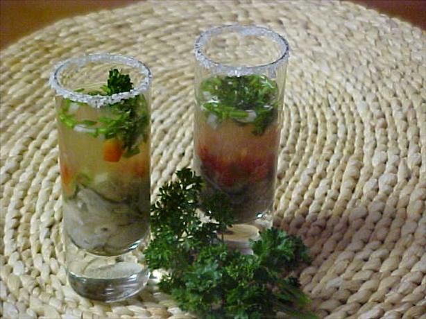 Tequila-Oyster Shooters. Photo by Chef PotPie