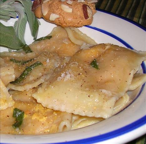 Pumpkin Ravioli With Sage Butter Sauce. Photo by Kozmic Blues