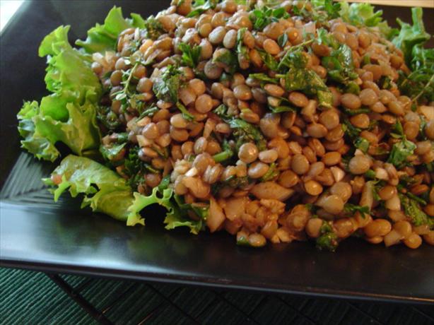 Lentil and Spinach Salad With Onion, Cumin and Garlic. Photo by katie in the UP