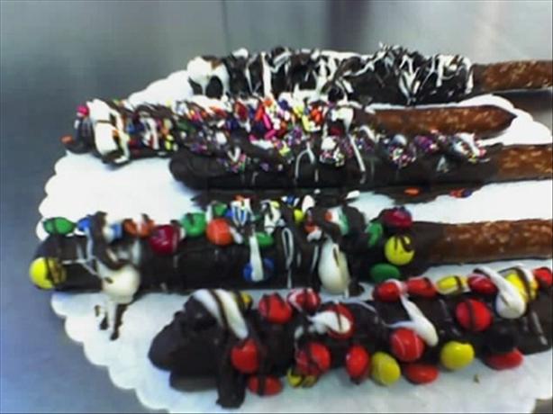 Gourmet Chocolate Dipped Pretzel Rods. Photo by Karen=^..^=