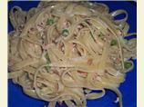 15 Minute Shrimp Carbonara Fettuccine