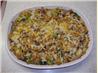 Baked Cheese Stuffing Casserole. Recipe by Skinny Mini