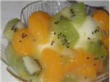Lemon Sorbet W/Kiwi & Orange Fruit Sauce