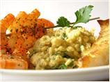 Grilled Shrimp and Pitas With Chickpea Puree