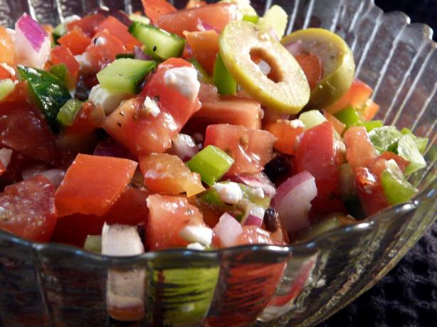 Greek Garden Salad for 2. Photo by PaulaG