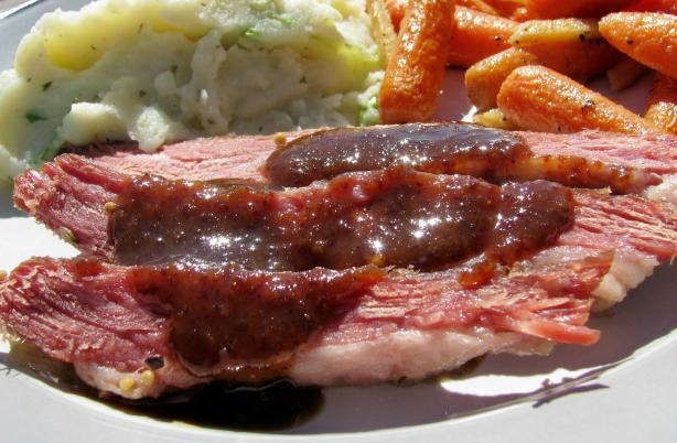 Brown Sugar and Mustard Glazed Corned Beef. Photo by lazyme