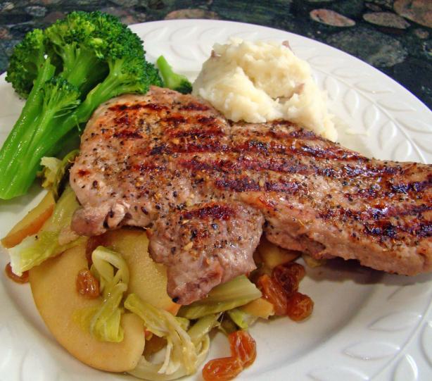 Pork Chops With Cabbage and Apples. Photo by Derf