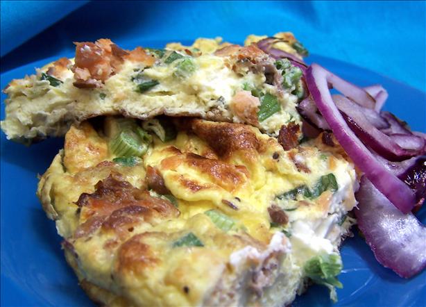 Smoked Salmon and Cream Cheese Frittata. Photo by PaulaG
