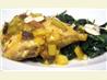 Down-Under Salmon With Citrus Saffron Sauce over Greens