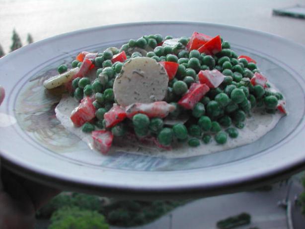 Australian Pea Salad. Photo by Kumquat the Cat's friend