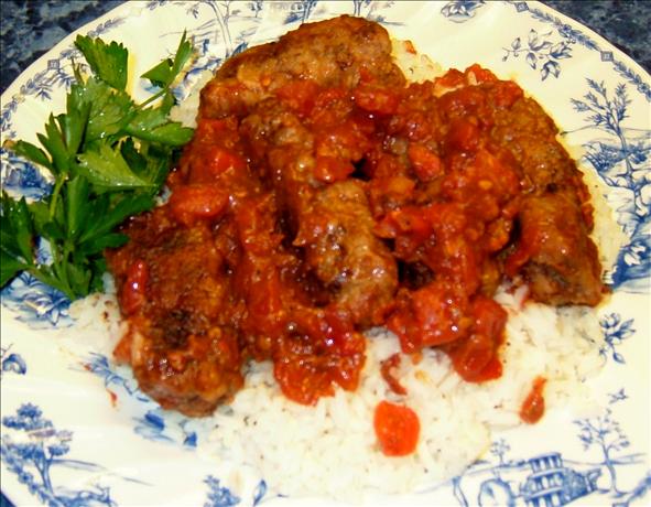 Soutzoukakia (Greek Meatballs in Tomato Sauce). Photo by PanNan