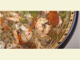 Spaghetti and Shrimp With Herb Sauce