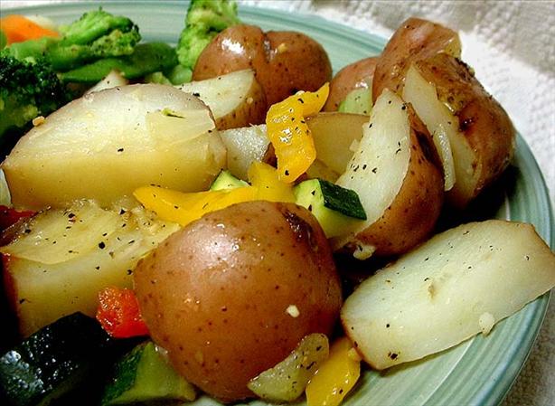 Mediterranean  Roasted Potatoes and Vegetables. Photo by VickyJ