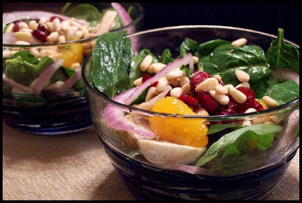 Spinach, Mushroom and Red Onion Salad. Photo by NcMysteryShopper
