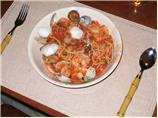 Spaghetti a La Bruschetta With Seafood