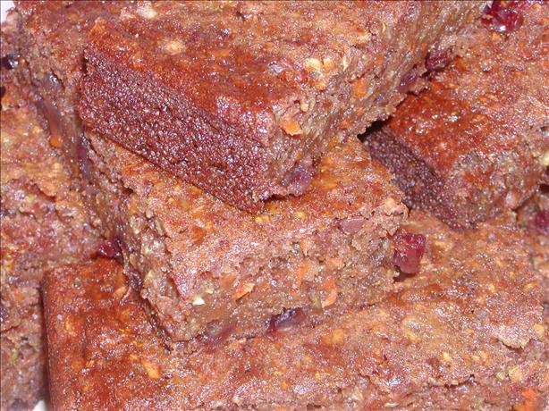 Extremely Healthy Fiber Packed Zucchini Carrot Cranberry Bars. Photo by Tia Mouse