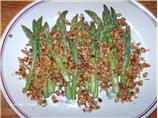 Steamed Asparagus With Walnuts and Browned Butter Sauce