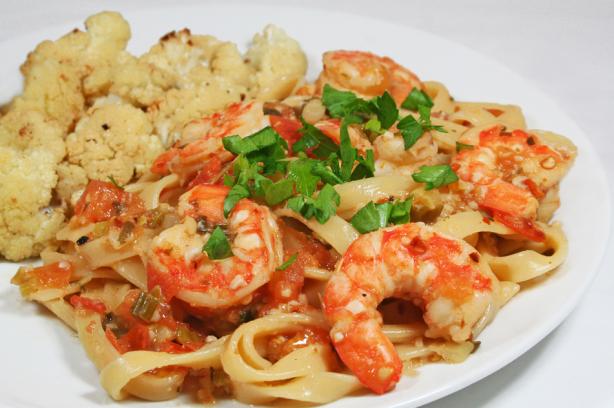 Easy Spicy Shrimp Pasta  - Low Fat. Photo by HeatherSiems
