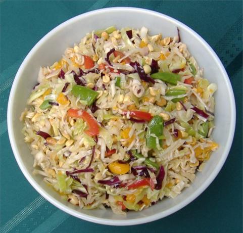 Asian Coleslaw With Peanuts and Mandarin Oranges. Photo by Deb's Recipes
