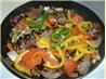 Sausages, Pepper & Mushroom Scramble. Recipe by Bergy