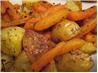 Roasted Potatoes and Baby Carrots With Garlic