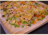 White Four-Cheese Vegetable Pizza