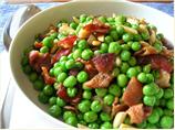 Baby Peas With Bacon and Almonds