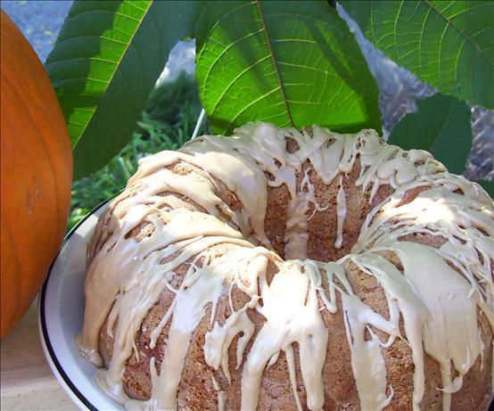 White Chocolate Ribbon Pumpkin Cake With Maple Glaze. Photo by Chef Mommie