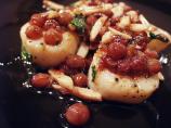Pan-Seared Scallops With Champagne Grapes and Almonds