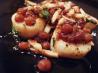 Pan-Seared Scallops With Champagne Grapes and Almonds. Recipe by sandrasothere