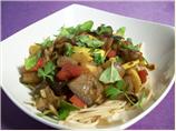 Noodling With Eggplants  and Mushrooms