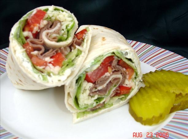 Awesome Angus Roast Beef Wraps. Photo by lets.eat