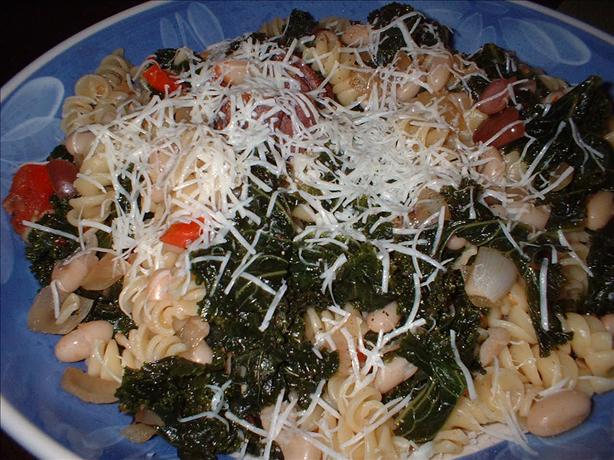 Macaroni With Kale and White Beans. Photo by VeggieHeather
