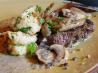 Tournedos Au Poivre Et Champignons(Filet Au Poivre W/Mushrooms)