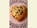 Heart-Shaped Dried Cherry and Chocolate Chip Scones