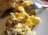 Scrambled Eggs With Mushrooms, Onions and Parmesan Cheese. Photo by Bergy