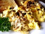 Scrambled Eggs With Mushrooms, Onions and Parmesan Cheese. Photo by Bergy