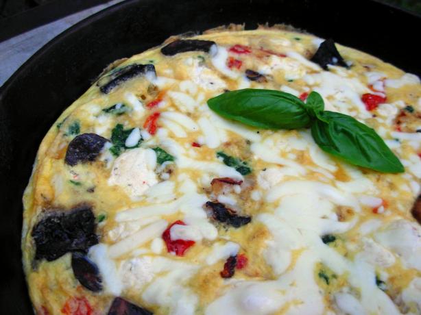 Mushroom Spinach Goat Cheese Frittata. Photo by sassafrasnanc