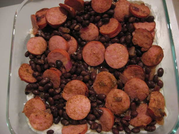 Curried Kielbasa and Black Beans. Photo by Mgnbos