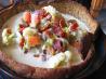 Bacon, Blue Cheese, Cauliflower Chowder. Recipe by :)Shirl(: