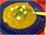Pea Soup With Chorizo and Chipotle Peppers